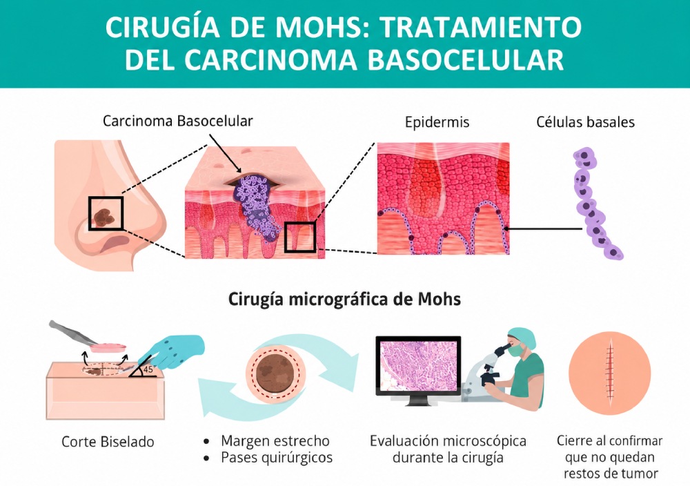 Infografía: ¿Cómo se realiza la técnica Mohs en el rostro?