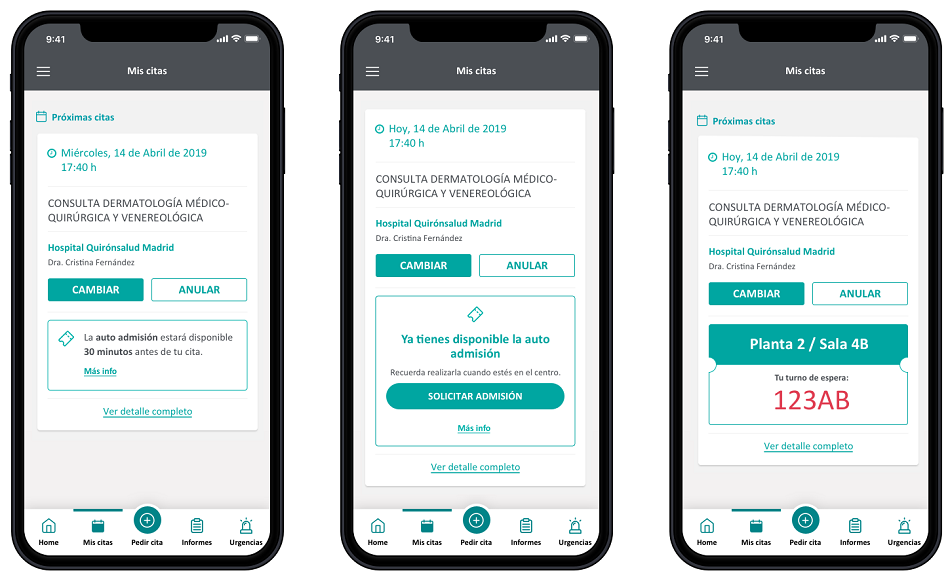 Autoadmisión, entre las novedades del portal del paciente de Quirónsalud