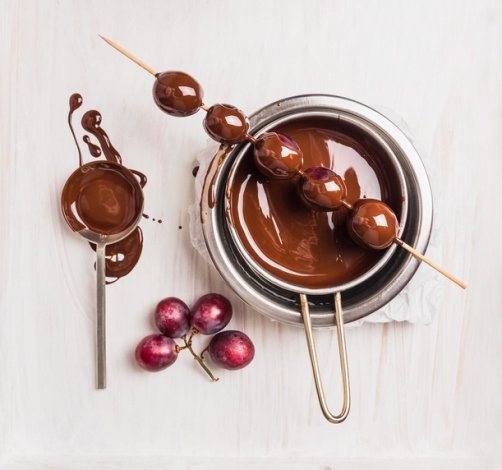 Uvas con chocolate