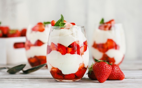 Receta de cremoso de fresas y menta