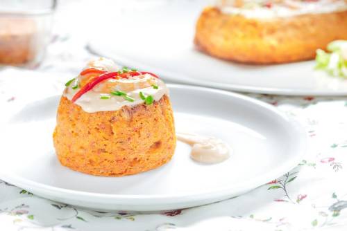 Pastel de merluza y gambas