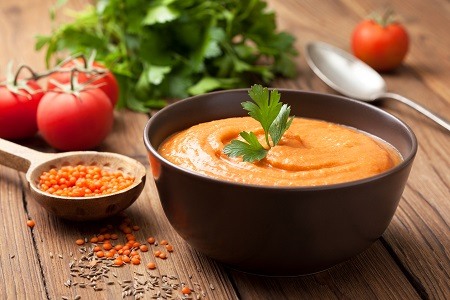 Puré de lenteja roja y verduras