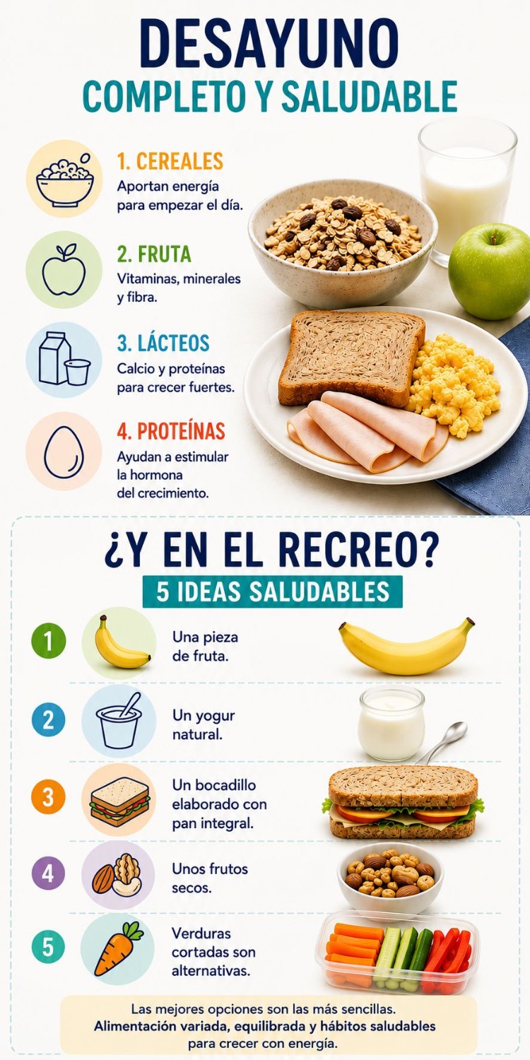 Ideas saludables para el desayuno y los aperitivos para el recreo
